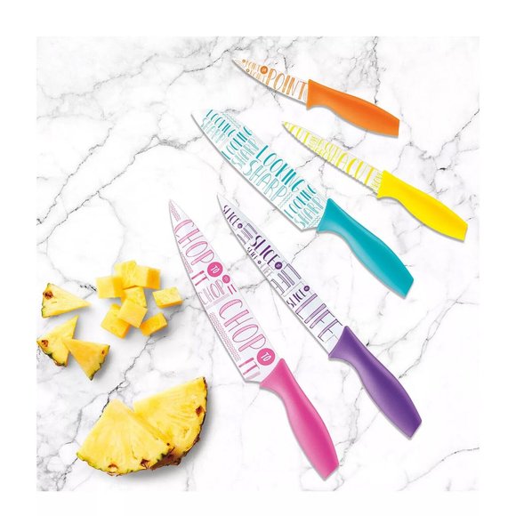 *SOLD* Cuisinart Advantage 10-Pc Multicolor Knife Set Chefs Knife with Guards - Picture 3 of 5